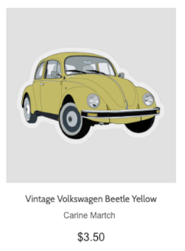 Vintage Volkswagen Beetle YELLOW Sticker